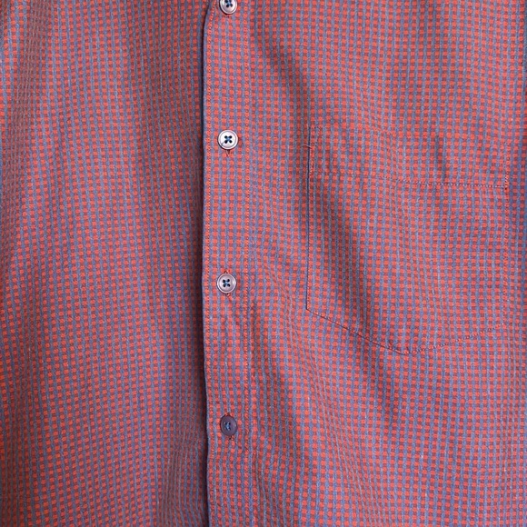 Oxemberg men’s red long sleeve button down shirt size 38 - Picture 3 of 7